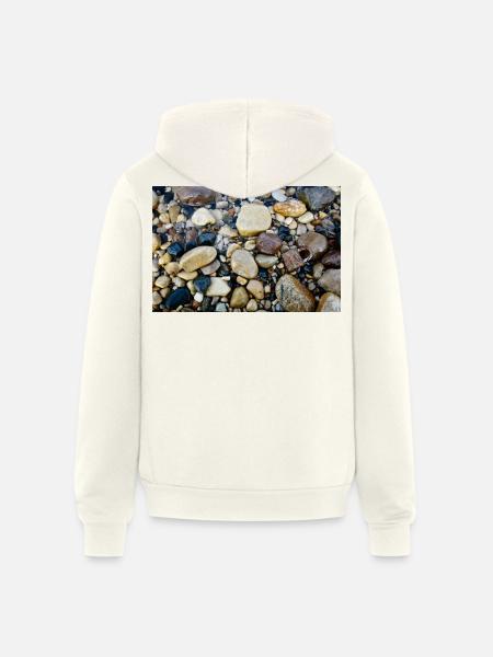 wet beach with lock - Unisex Full Zip Hoodie - vintage white