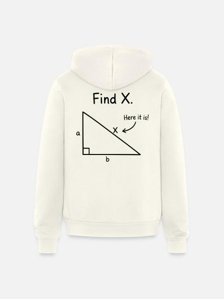 Find X Algebra Math Joke - Unisex Full Zip Hoodie - vintage white