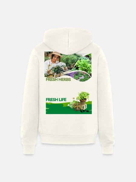 Fresh_Herbs Fresh Life - Unisex Full Zip Hoodie - vintage white