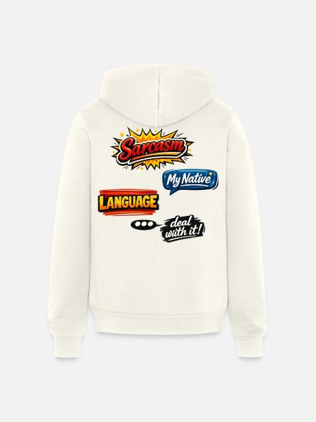 Sarcasm Language Attitude Graphic - Unisex Full Zip Hoodie - vintage white