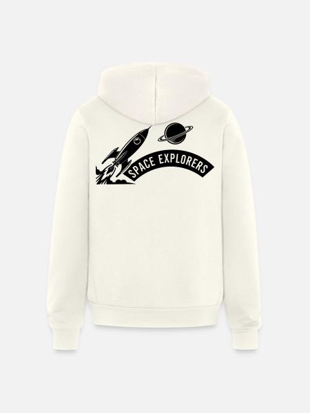 Space Explorers Logo - Unisex Full Zip Hoodie - vintage white