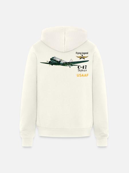 C-47 - Unisex Full Zip Hoodie - vintage white