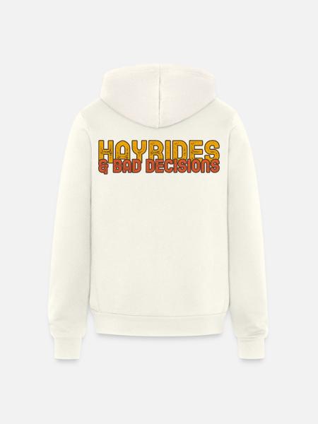 Hayrides & Bad Decisions - Unisex Full Zip Hoodie - vintage white