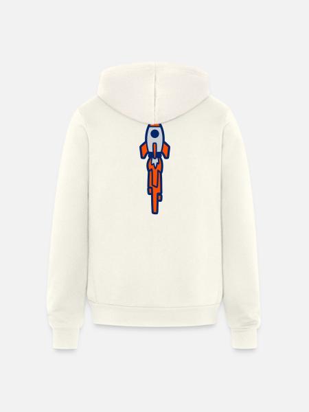 Launching Rocket Silhouette - Unisex Full Zip Hoodie - vintage white