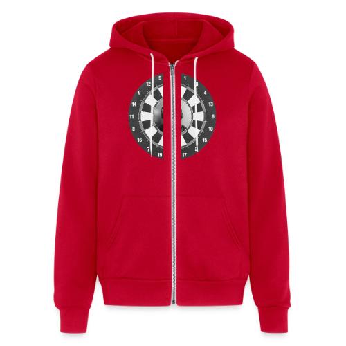 Producer Jay on Dartboard with Fusco Show back - Unisex Full Zip Hoodie