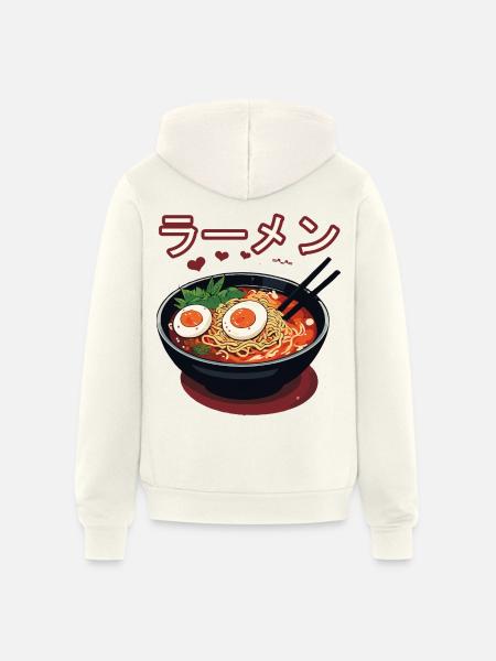 Ramen - Unisex Full Zip Hoodie - vintage white