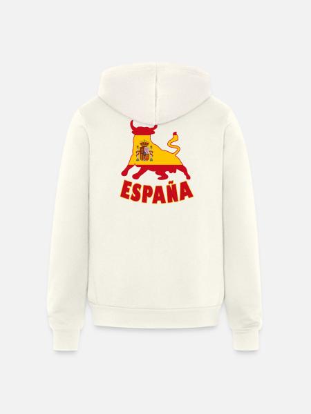 Spain / Espana Bull - Unisex Full Zip Hoodie - vintage white