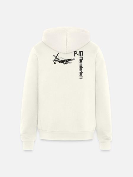 P-47 - Unisex Full Zip Hoodie - vintage white