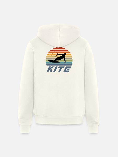 Kite Design - Unisex Full Zip Hoodie - vintage white