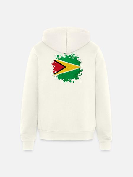 Guyana flag blob - Unisex Full Zip Hoodie - vintage white