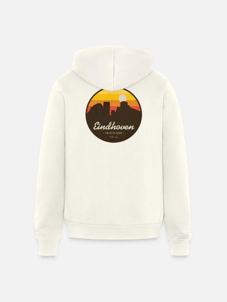 Eindhoven Sunset Retro Badge - Unisex Full Zip Hoodie - vintage white