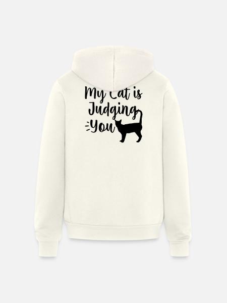 Funny Cat - Unisex Full Zip Hoodie - vintage white