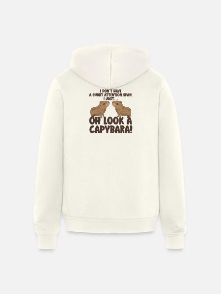 Capybara zoo animal design - Unisex Full Zip Hoodie - vintage white
