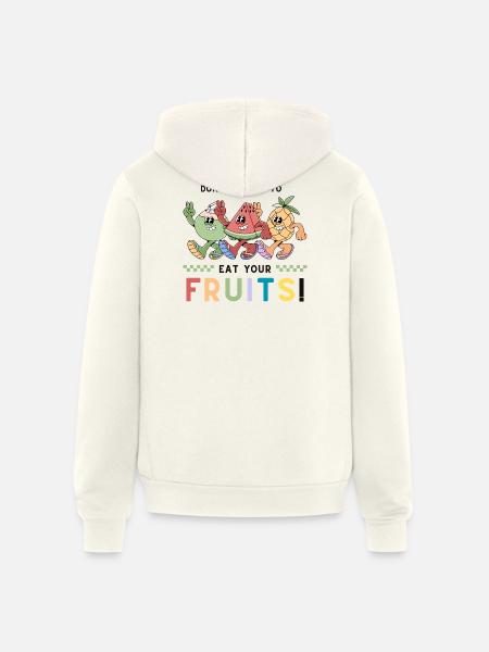 Playful Fruit - Unisex Full Zip Hoodie - vintage white