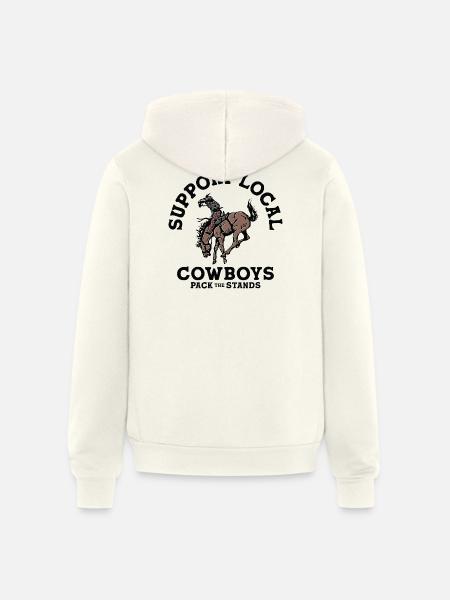 Soutenez les cow-boys locaux - Veste à capuche unisexe en molleton - vintage white