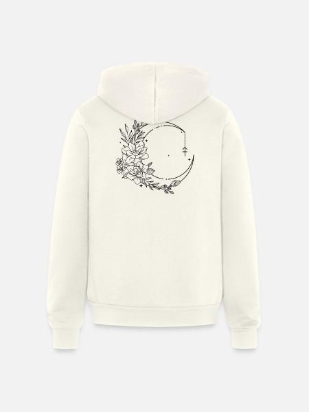 Monochrome Night Glyph - Unisex Full Zip Hoodie - vintage white