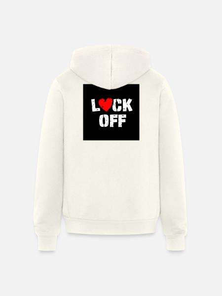 Heart Lock Off - Unisex Full Zip Hoodie - vintage white