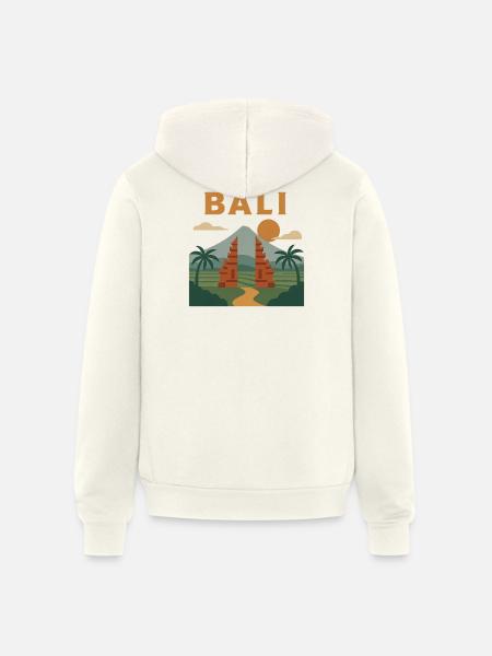 Bali Sunrise Gate Scene - Unisex Full Zip Hoodie - vintage white