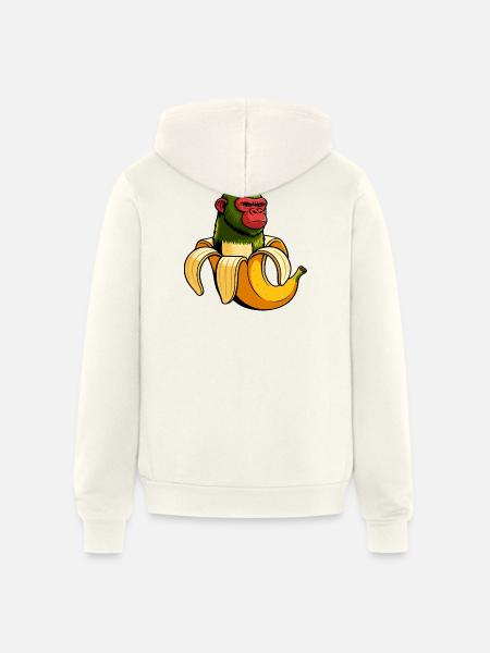 Chimpanzini Bananini Italian Brainrot Meme Art - Unisex Full Zip Hoodie - vintage white