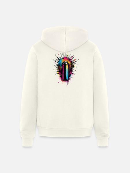 Vivid Spray Graffiti Burst - Unisex Full Zip Hoodie - vintage white