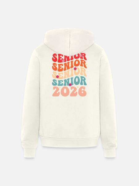 Senior Class 2026 Floral Rainbow - Unisex Full Zip Hoodie - vintage white