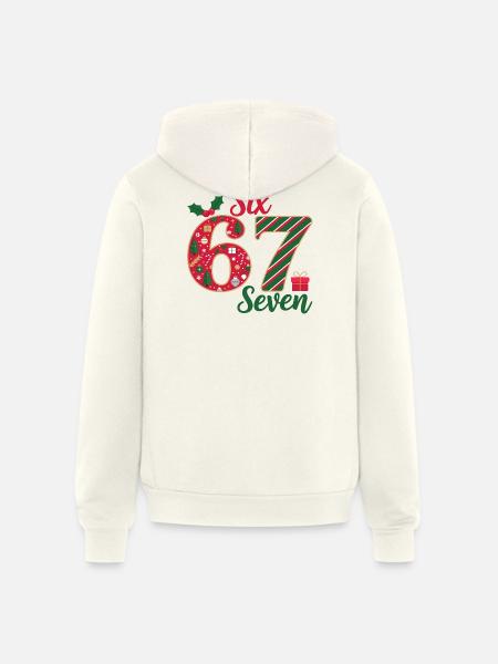 Six Seven Christmas Countdown - Unisex Full Zip Hoodie - vintage white