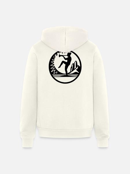 Horn Dancer Emblem - Unisex Full Zip Hoodie - vintage white