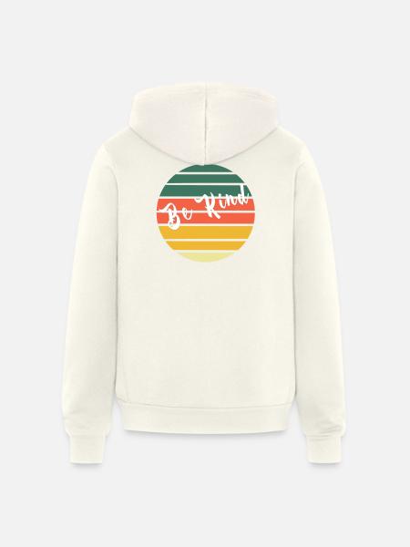 Be Kind Retro Rainbow Circle - Unisex Full Zip Hoodie - vintage white