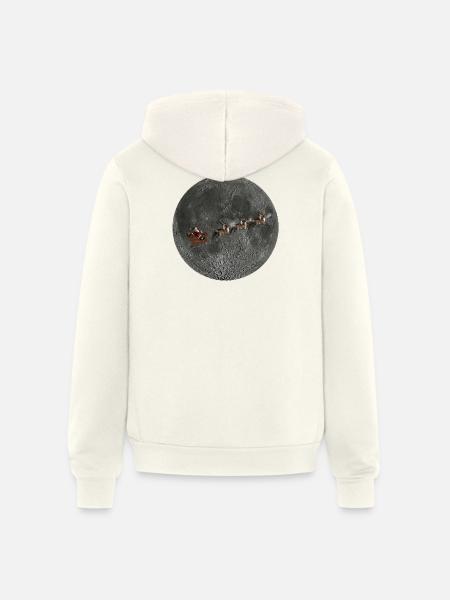 Lunar Santa Sleigh Ride - Unisex Full Zip Hoodie - vintage white