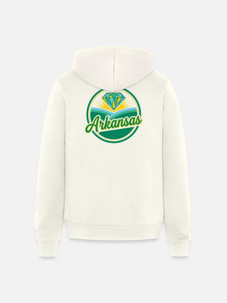 Arkansas Diamond Sunrise Emblem - Unisex Full Zip Hoodie - vintage white