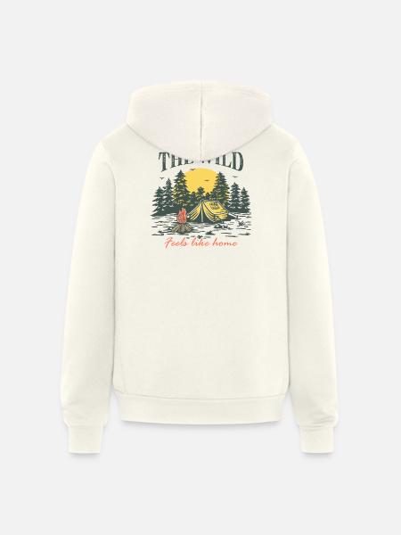 The Wild Feels Like Home - Unisex Full Zip Hoodie - vintage white