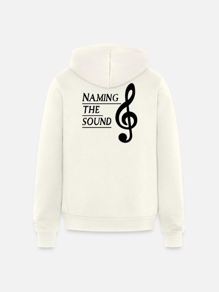 Bold Treble Clef Line Art - Unisex Full Zip Hoodie - vintage white