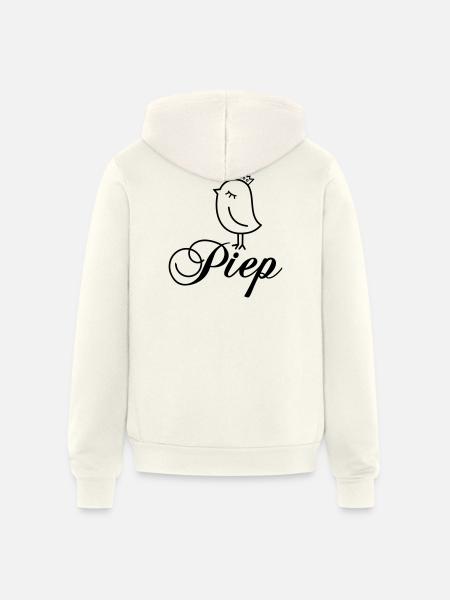 Sparrow With Crown “Piep” - Unisex Full Zip Hoodie - vintage white