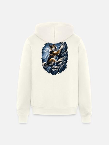 Alpine Husky Climber - Unisex Full Zip Hoodie - vintage white