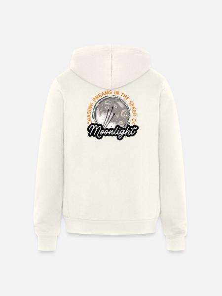Chasing Dreams | Moonlight Moon Art - Unisex Full Zip Hoodie - vintage white