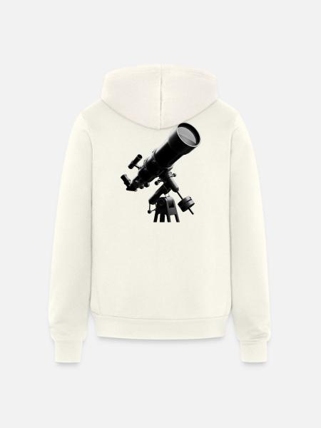 Skywatch Telescope Art - Unisex Full Zip Hoodie - vintage white