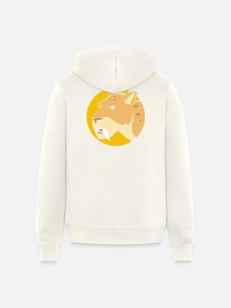 Sabertooth Tiger Prehistoric Smilodon - Unisex Full Zip Hoodie - vintage white