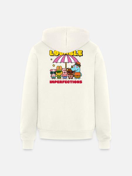 Lovable Hyperfections Umbrella Crew - Unisex Full Zip Hoodie - vintage white