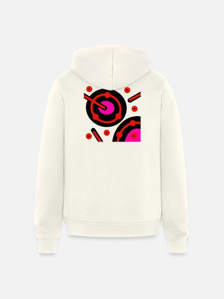 Neon Orbit Circuit - Unisex Full Zip Hoodie - vintage white