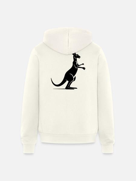 kangaroo - Unisex Full Zip Hoodie - vintage white