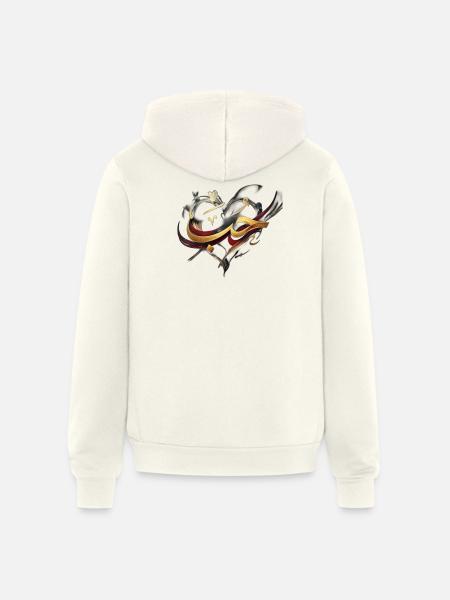 Golden Arabic Calligraphy - Love - Unisex Full Zip Hoodie - vintage white