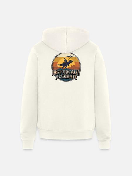 Knight on Dino at Sunset - Unisex Full Zip Hoodie - vintage white