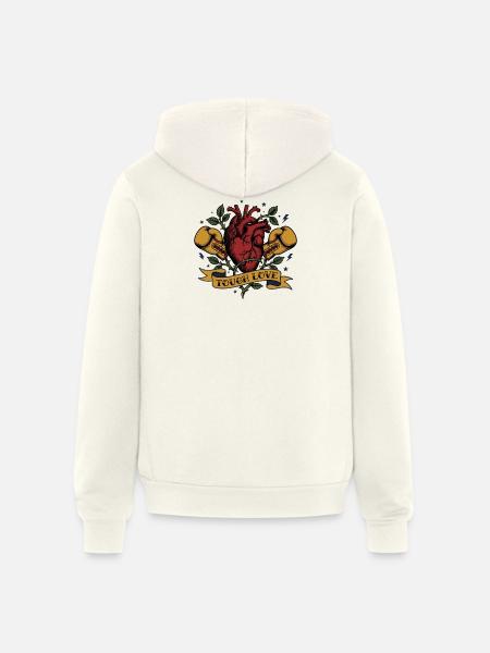 Tough Love Heart Boxing - Unisex Full Zip Hoodie - vintage white