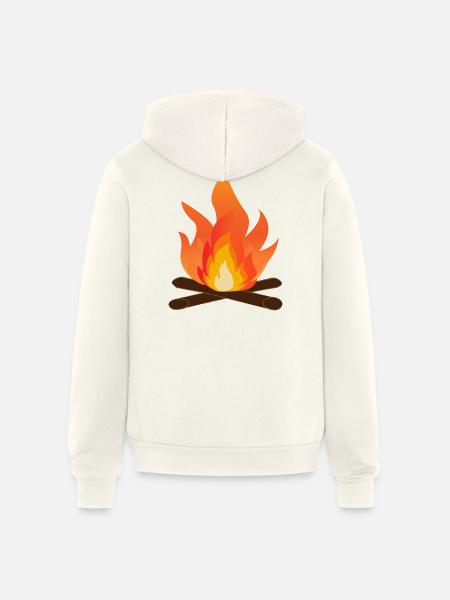 Bonfire Glow Campfire Flame Art - Unisex Full Zip Hoodie - vintage white