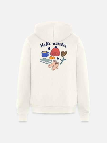 Hello Winter Cozy Essentials - Unisex Full Zip Hoodie - vintage white