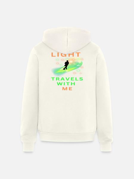 Light_travels_with_me_-sized - Unisex Full Zip Hoodie - vintage white