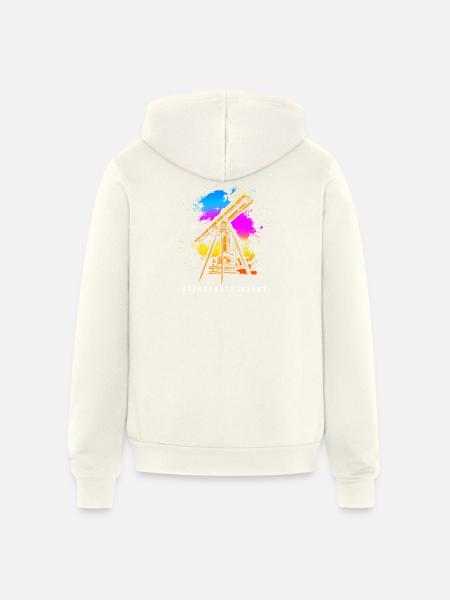 Astrophotography Galaxy Telescope - Unisex Full Zip Hoodie - vintage white