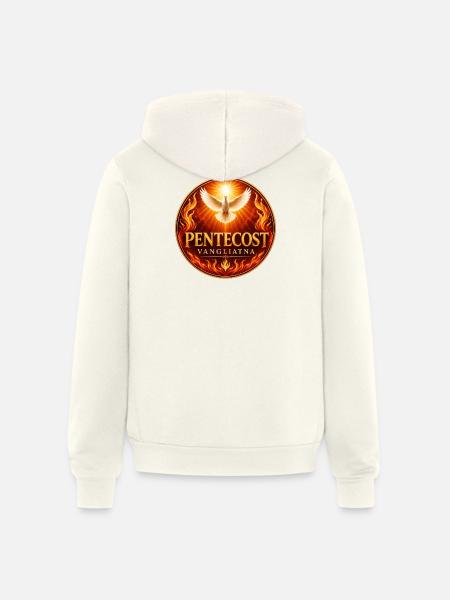 Pentecost Flame Dove Emblem - Unisex Full Zip Hoodie - vintage white