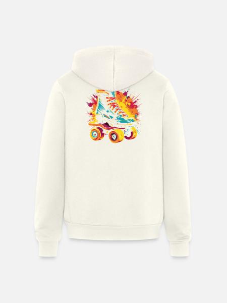 Roller Skates Splotch - Unisex Full Zip Hoodie - vintage white