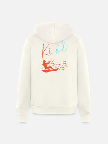 Kitesurfing Kite Water Sports - Unisex Full Zip Hoodie - vintage white